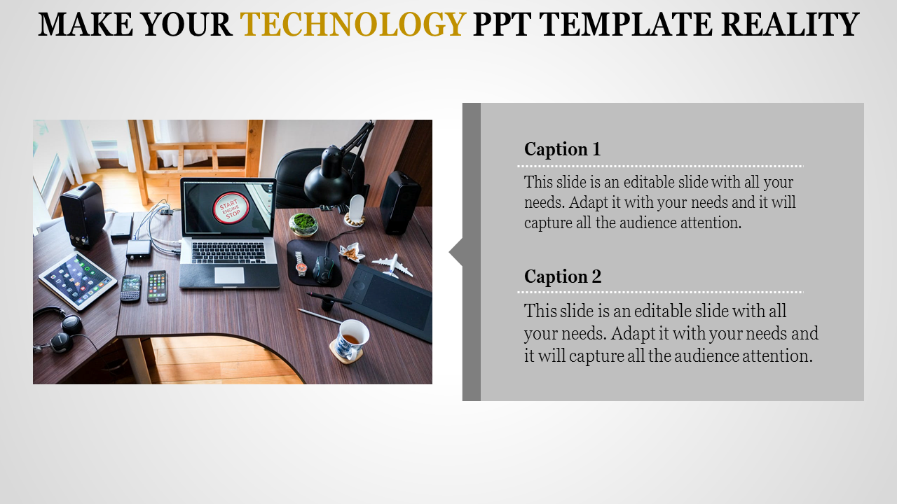 Best Technology PowerPoint Template with Two Nodes