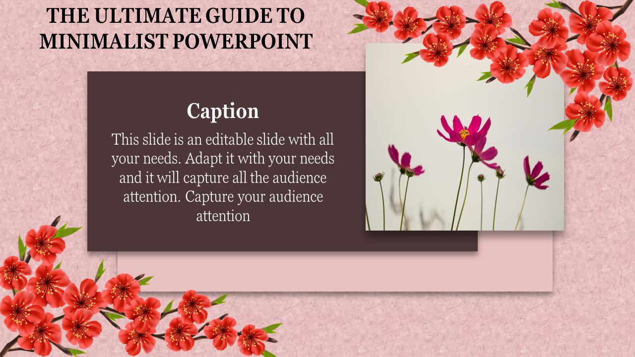 Beautiful Minimalist PowerPoint Template With Flowers