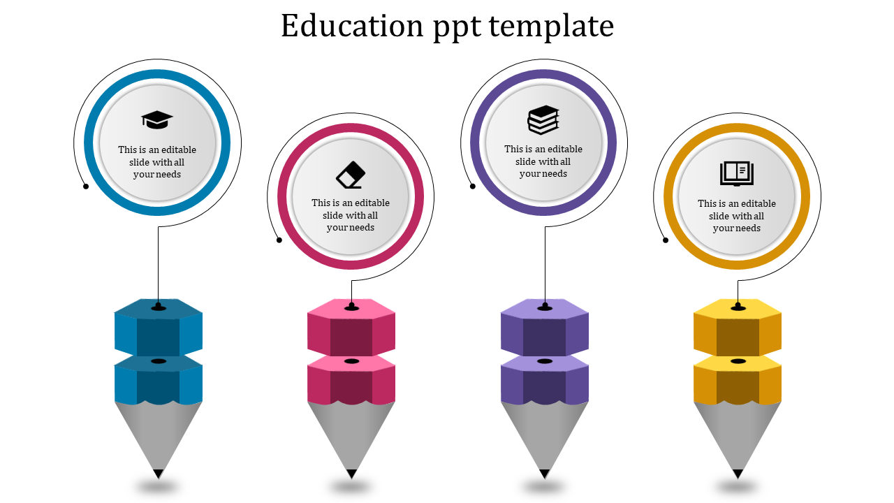 Use Education PPT Template With Pencil Model Slide