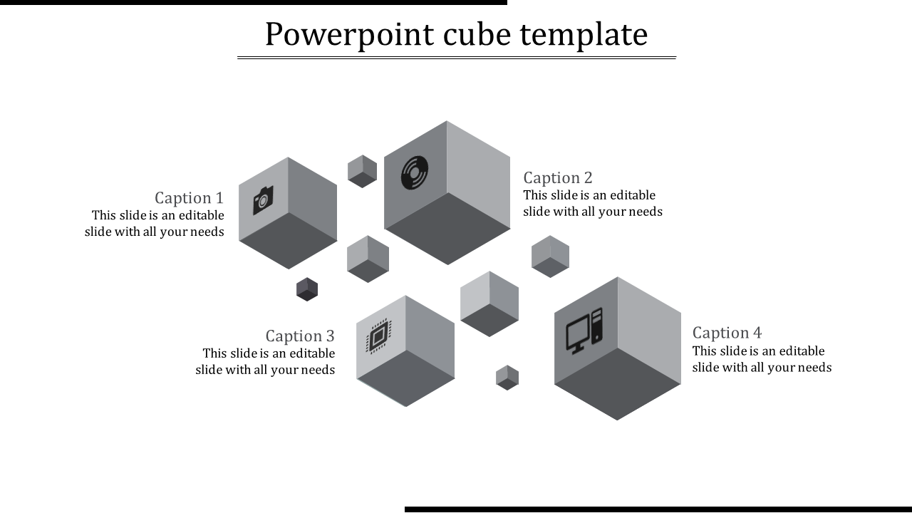 PowerPoint Cube Template for Interactive Design Layouts