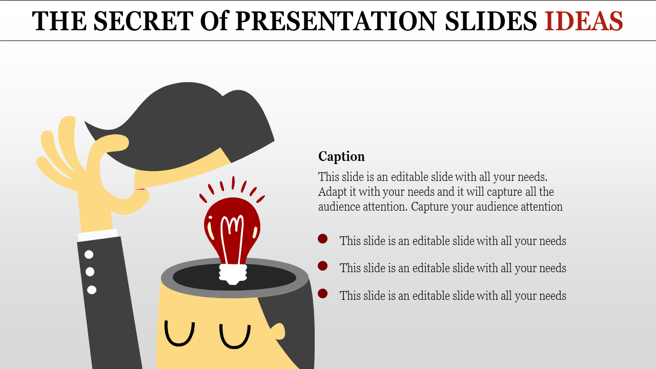 Presentation Ideas Slide -Human With Bulb