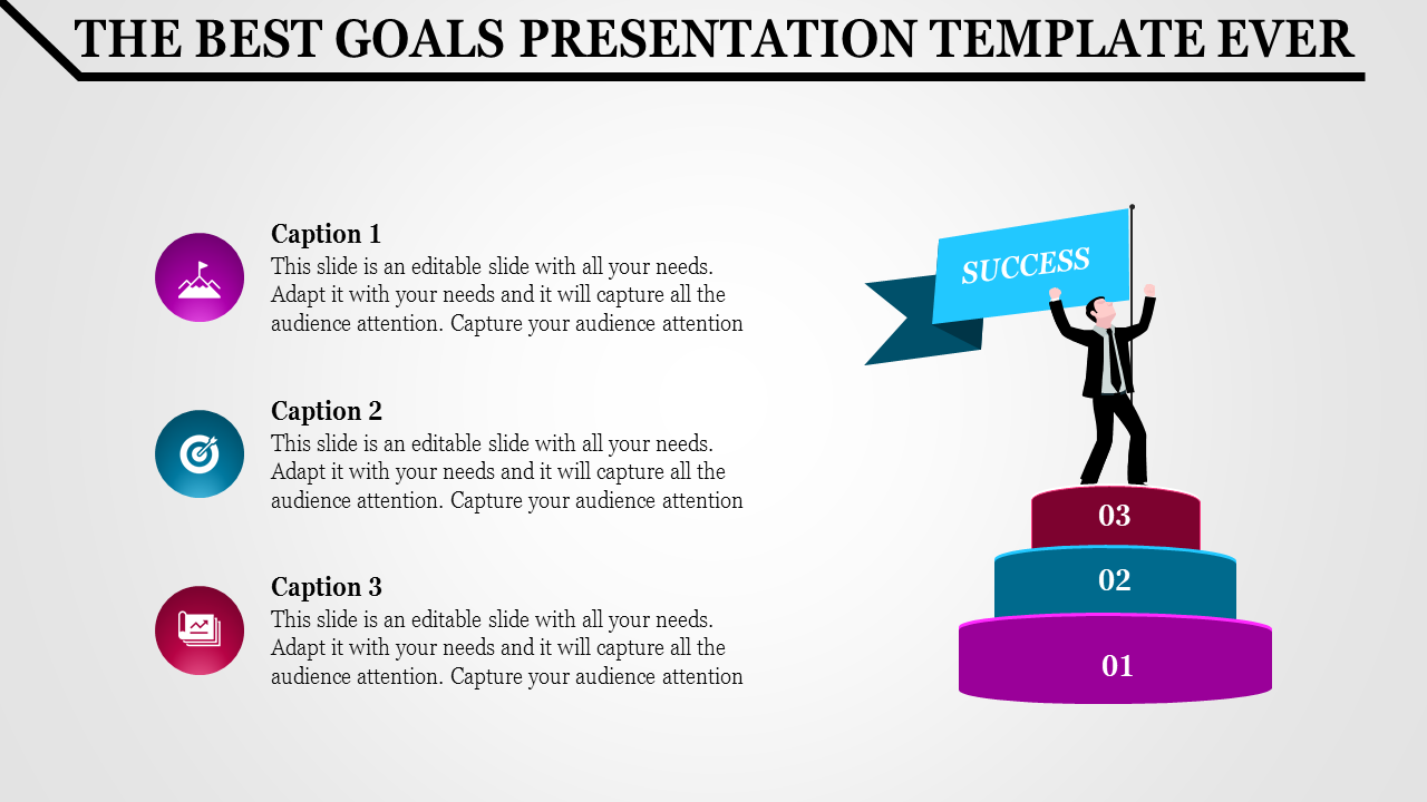 Editable Goals Presentation Template For Growth