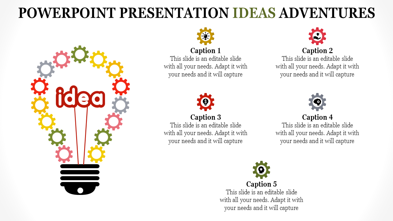 powerpoint presentation ideas - gear wheel bulb model