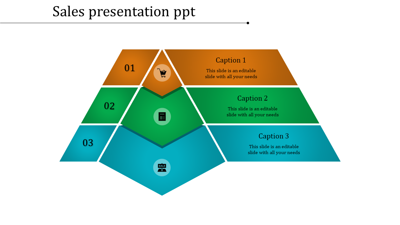 Stunning Sales Presentation PPT In Multicolor Slide