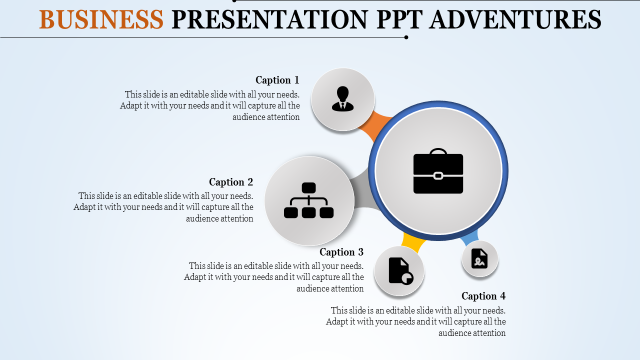 Professional Business Presentation PPT with Four Nodes