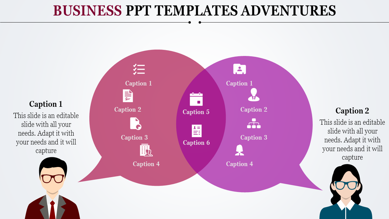 Best Business PPT templates and Google Slides Design With Two Node