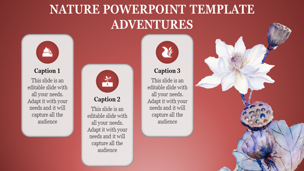 Stunning Nature PowerPoint template and Google  Slides-Three Node