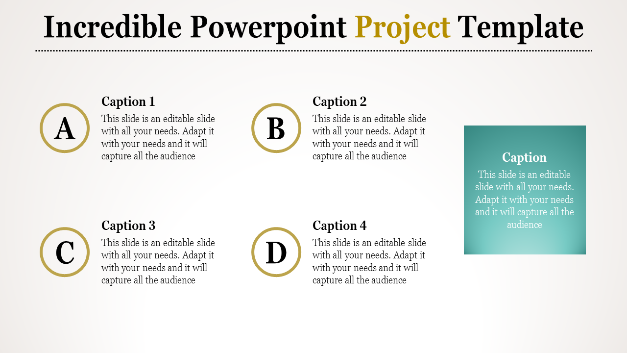 Amazing Project PowerPoint Template With Four Node