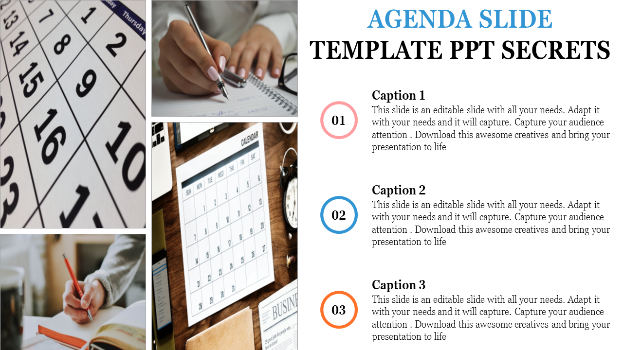 Comprehensive Agenda PPT Slide Templates for Meetings