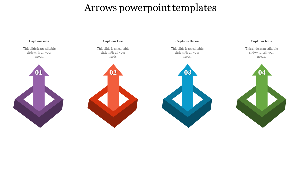 Four Noded Arrow PowerPoint Template and Google Slides