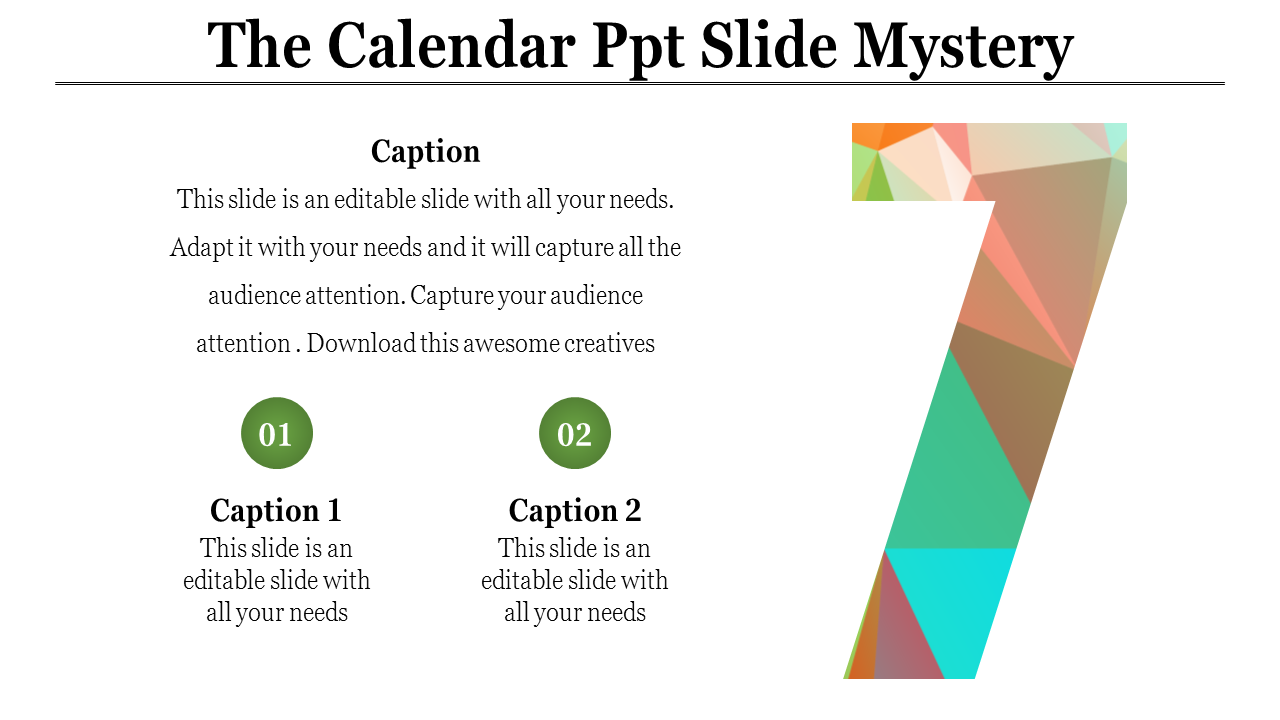 Effective Calendar PPT Presentation Template Design