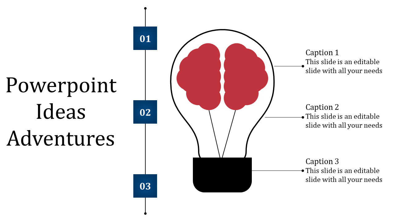 PowerPoint Ideas for Creative Slide Content with Three Nodes