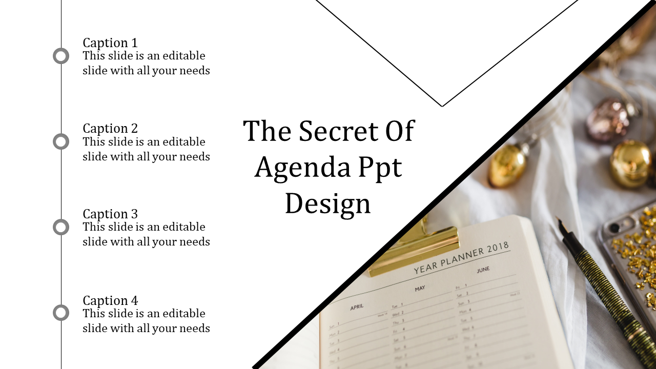 Stunning Agenda PPT Design Presentation Slide Template