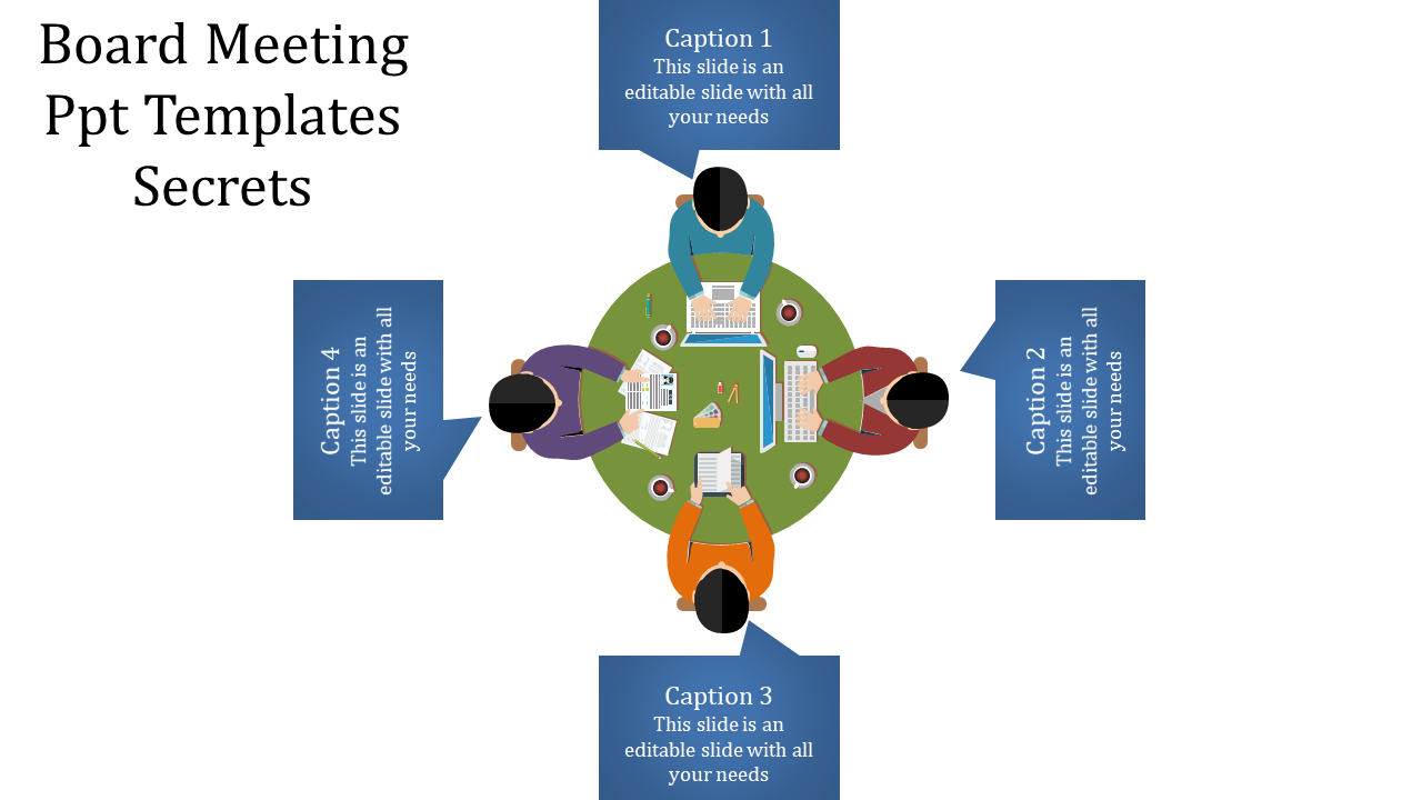 A Four Node Board Meeting PowerPoint Template Design