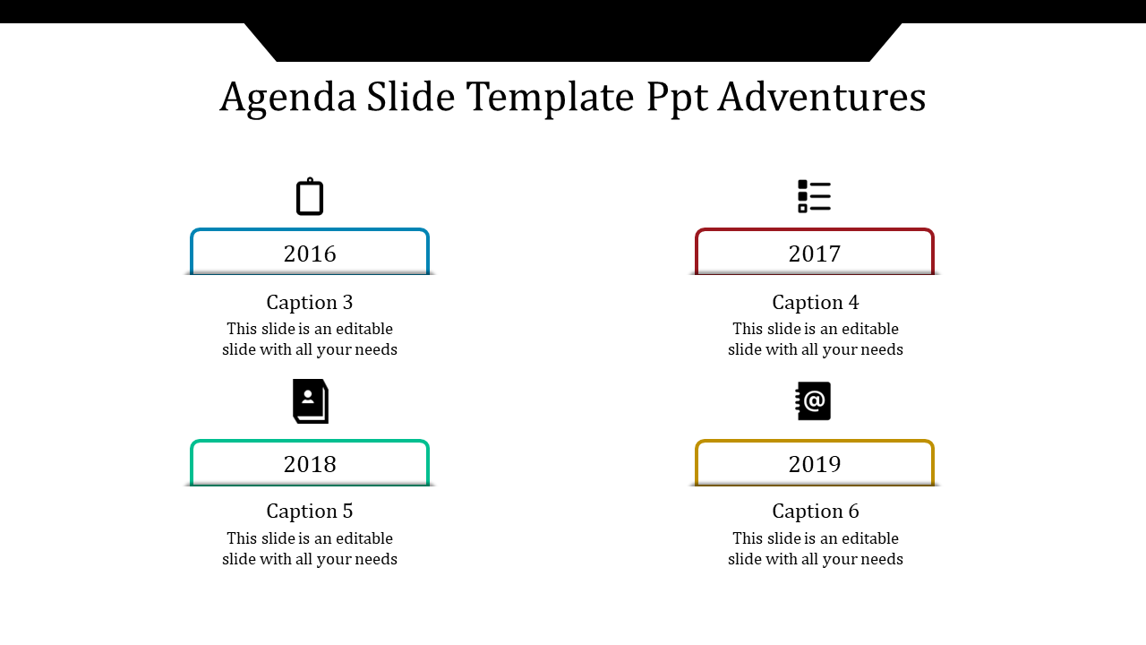 Innovative Agenda Slide Template PPT for Detailed Planning