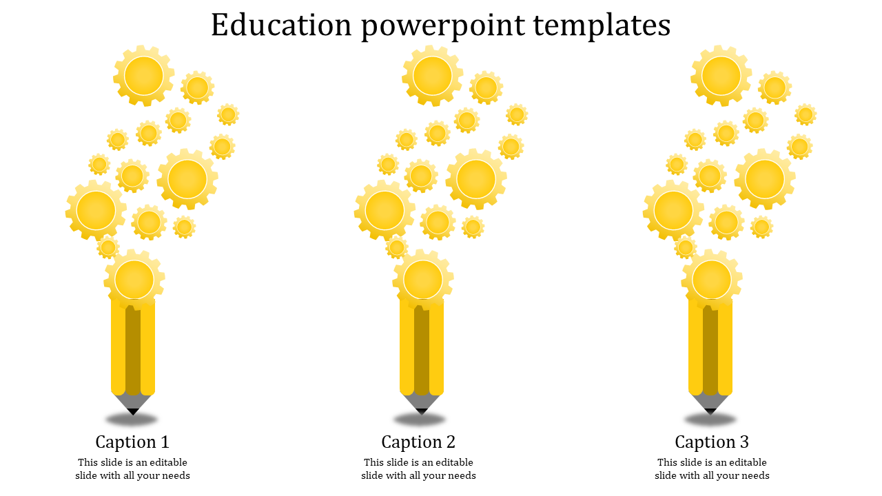 Three Node Education PowerPoint templates and Google slides 