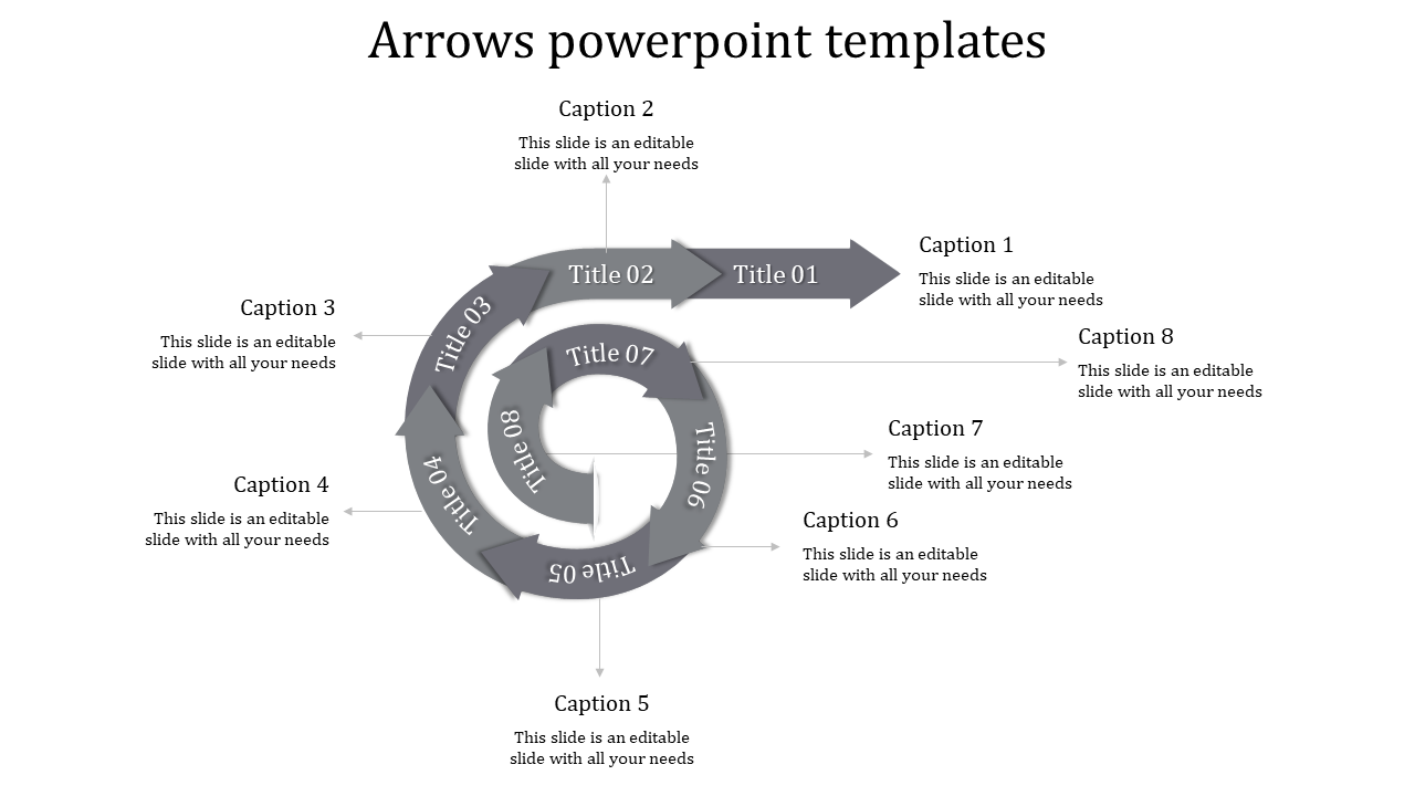 Creative Arrows PowerPoint Templates for Project Planning