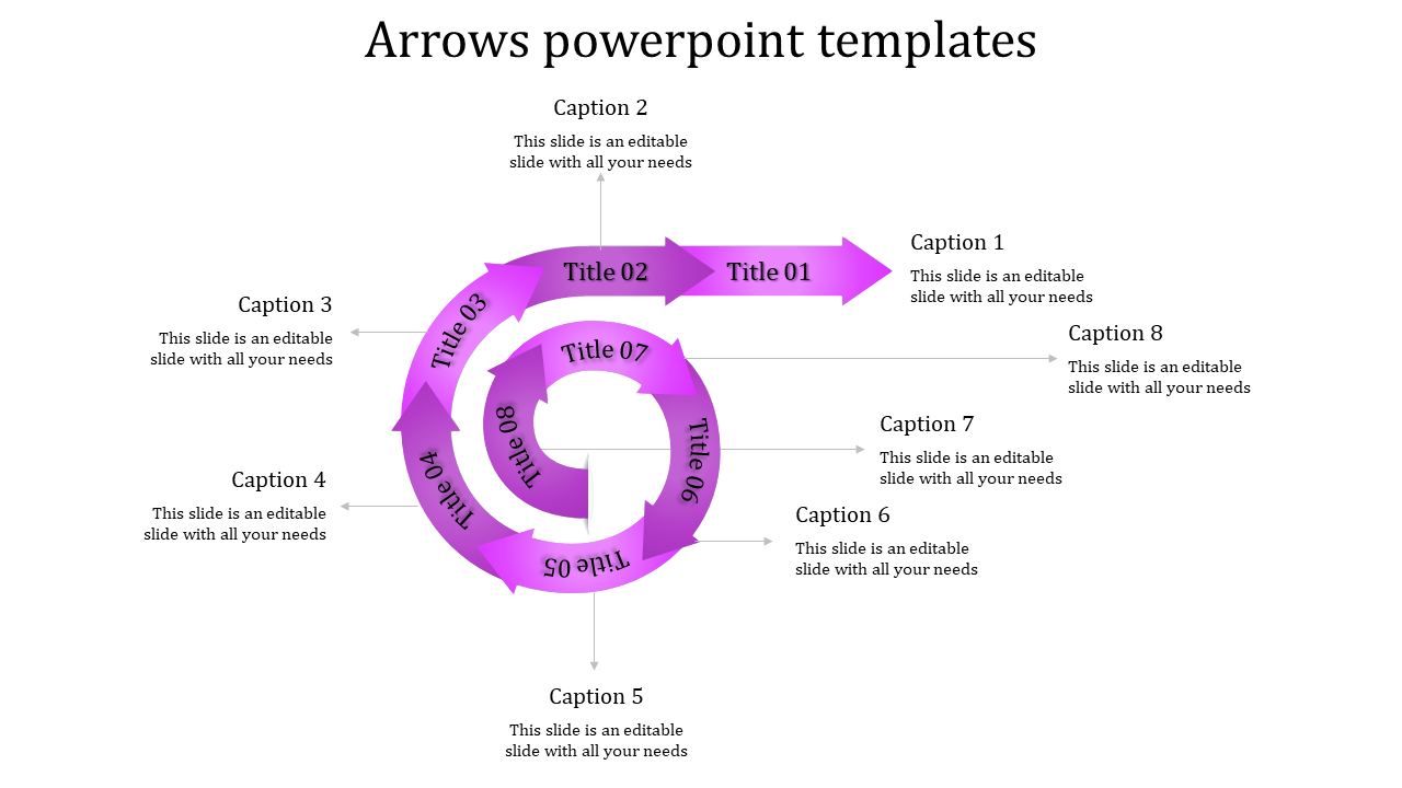 Simple Arrows PowerPoint Templates for Workflow Mapping