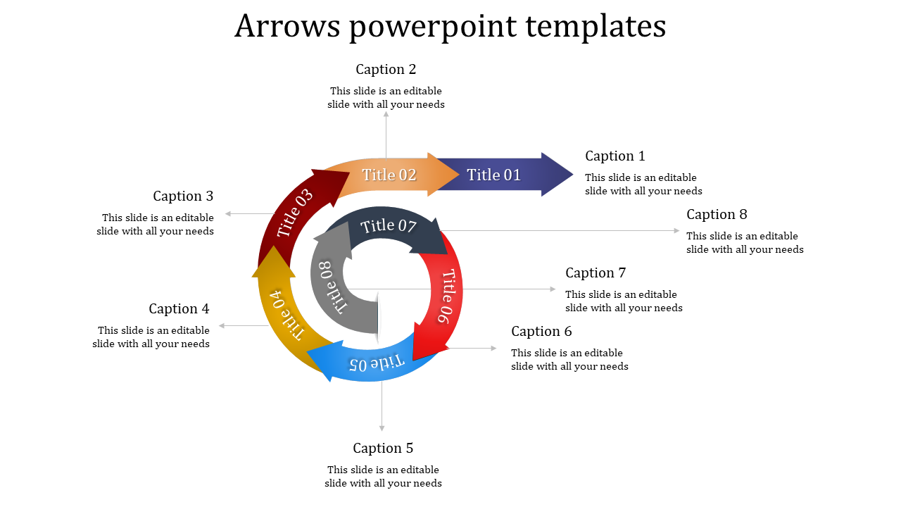 Editable Arrows PowerPoint Templates for Process Flow