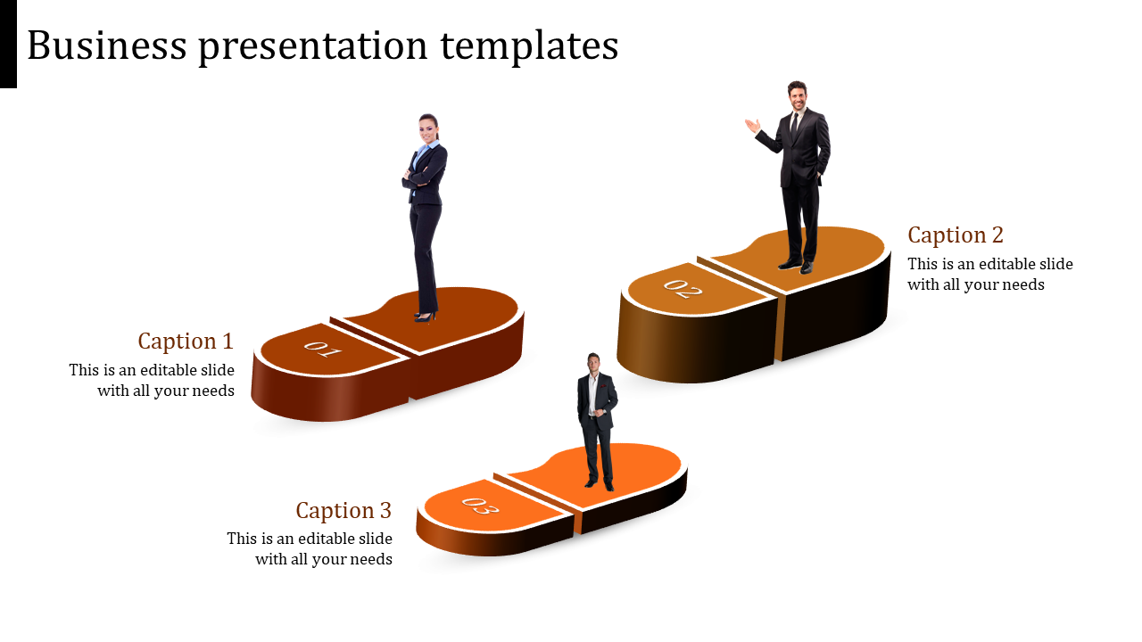 Imaginative Business Presentation Templates with Three Nodes