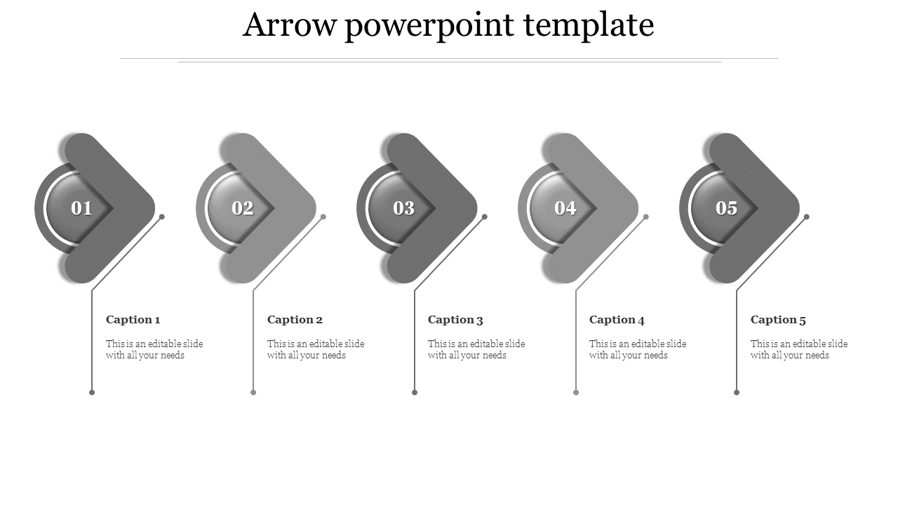 Affordable PPT Arrow Template And Google Slides-Five Node