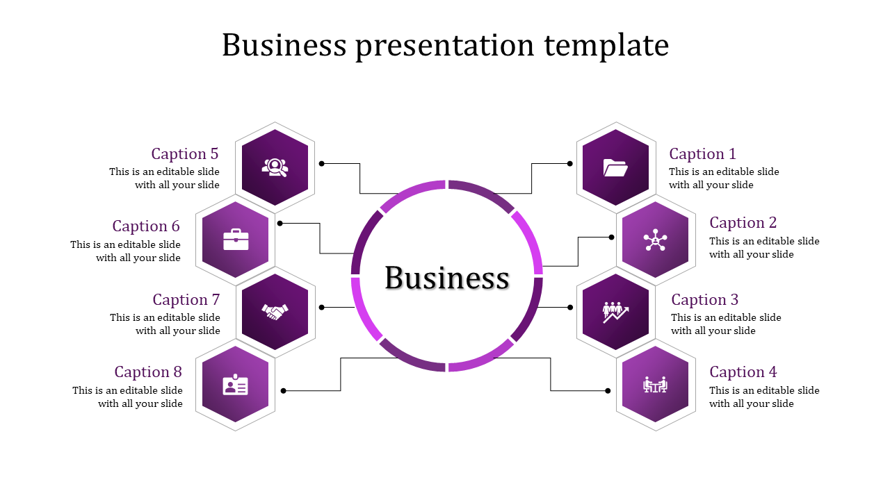 Eight Noded Business PowerPoint Template for Presentation