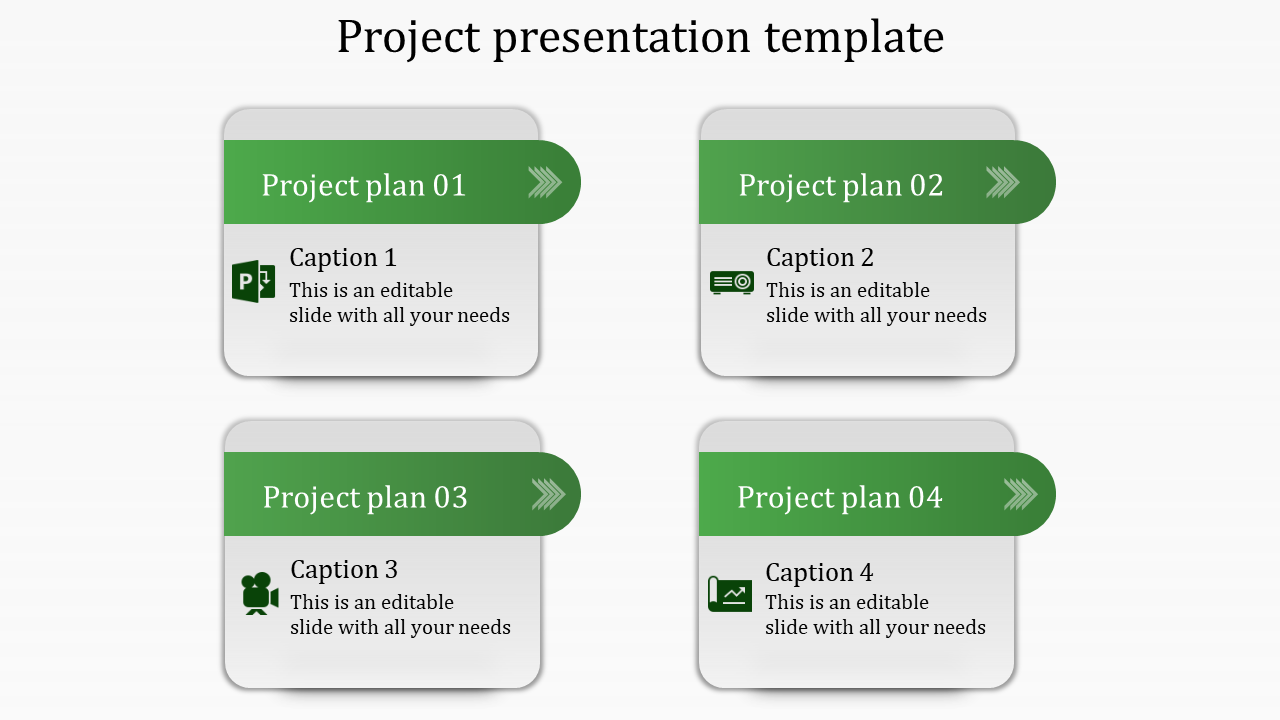 Project Presentation Template & Google Slides In Green Color