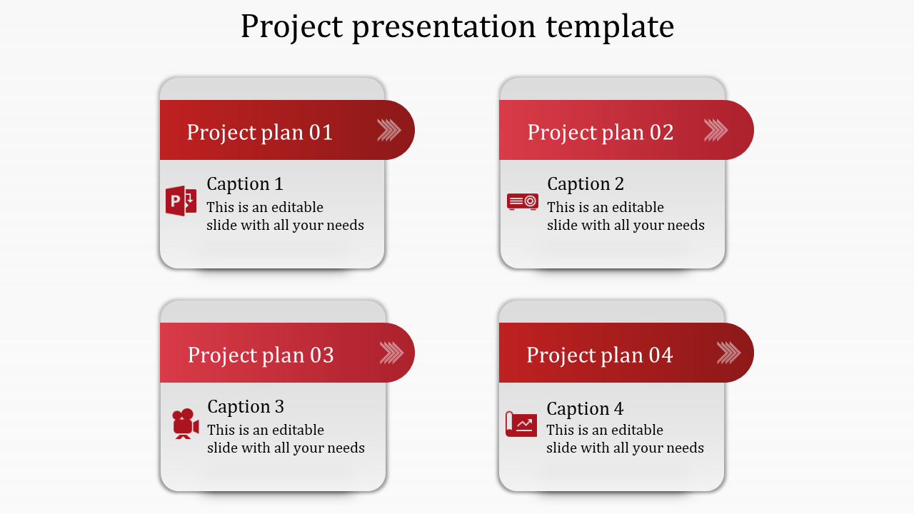 Try Our Predesigned Project Presentation Template In Red Color