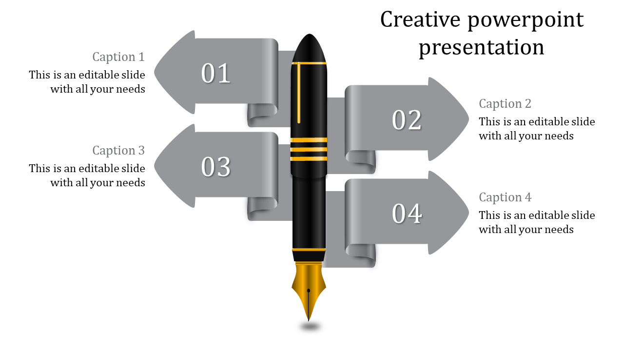 Creative PowerPoint Presentation Template in Pen Model