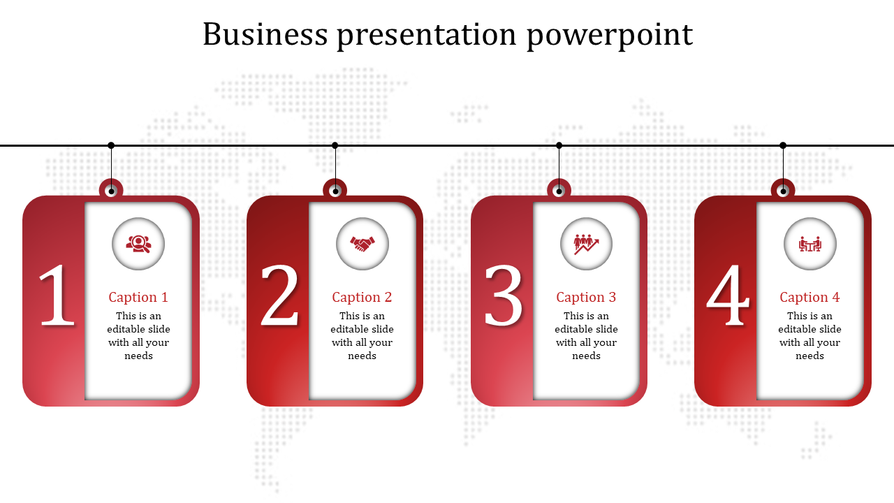 Business Presentation PPT Template with Four Nodes Design