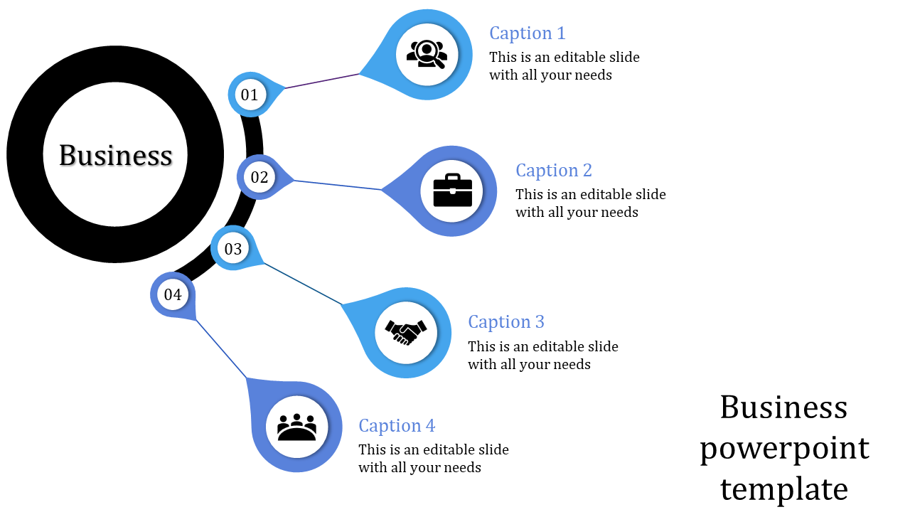 Stunning Business PowerPoint Templates With Circle Model