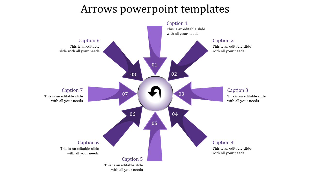 Arrows PowerPoint Presentation Template Design Slide