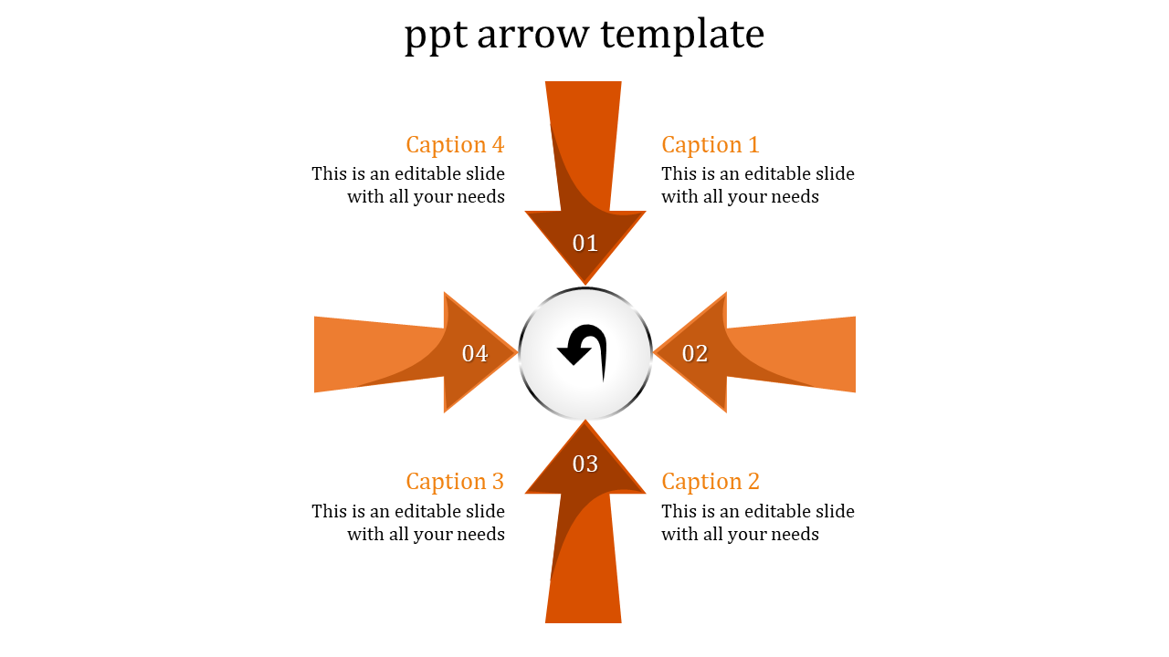 Affordable Arrows PowerPoint Templates With Four Node