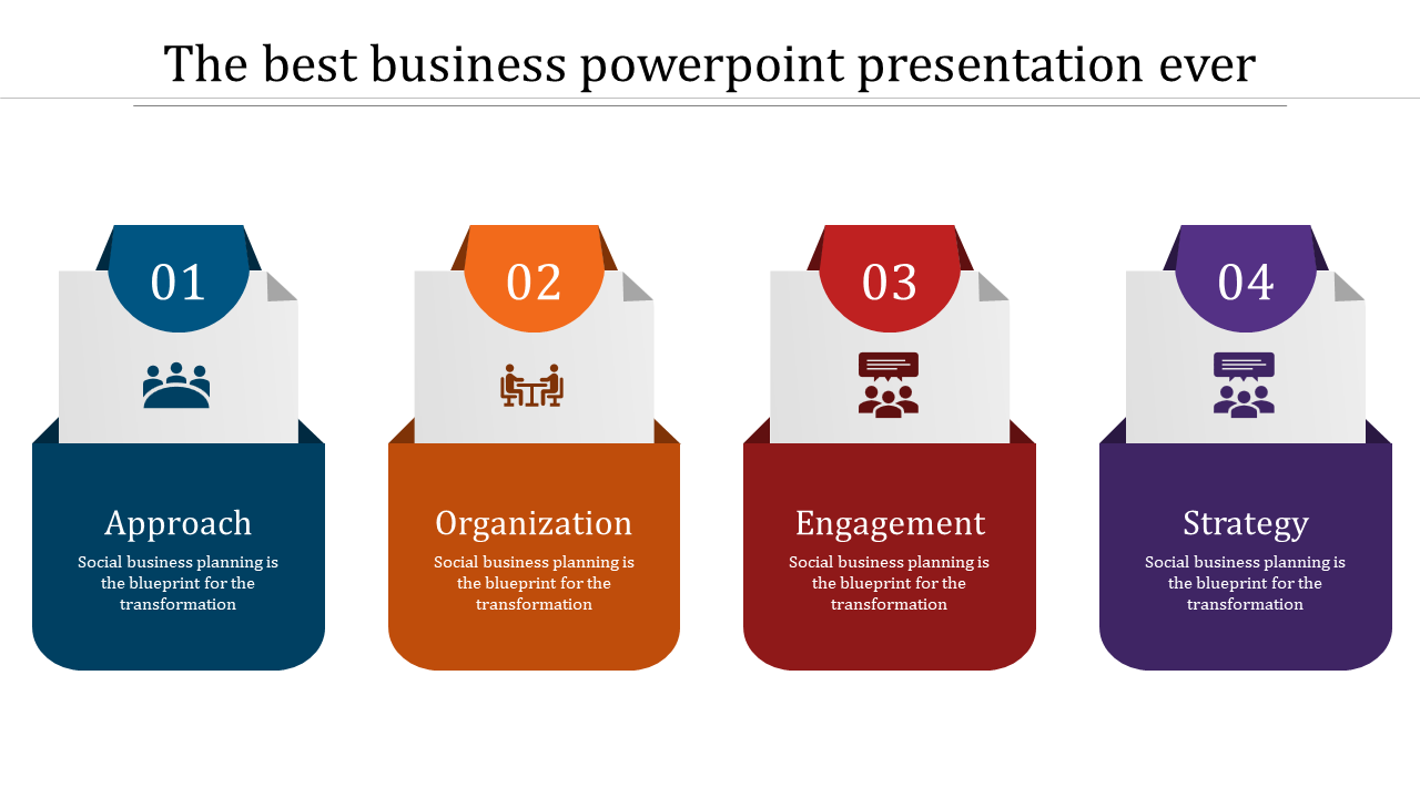 Business PowerPoint Template And Google Slides with Four Nodes