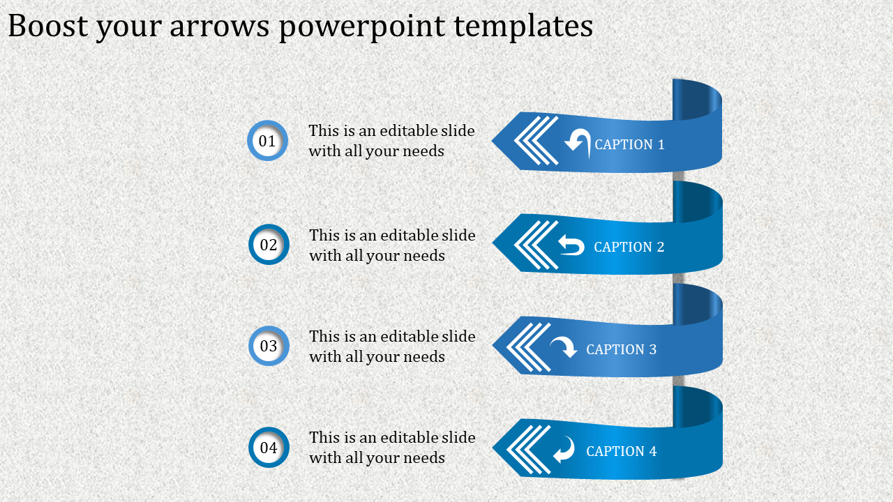 Customized  Arrows PowerPoint Template Design With Four Node