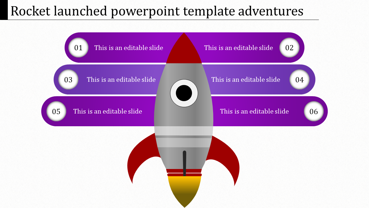 Get Our Predesigned Rocket Launched PowerPoint Template