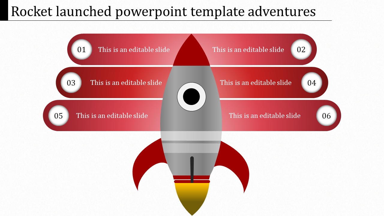 Dynamic Rocket Launch PowerPoint Template for Projects