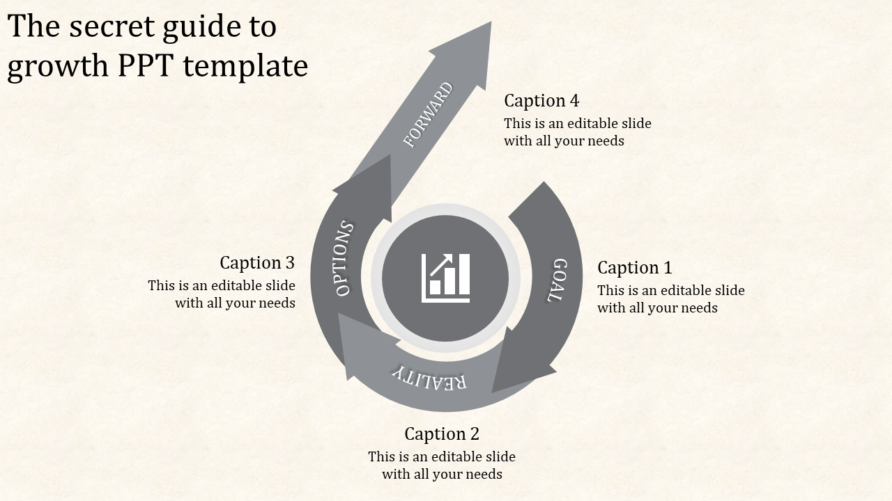 Growth PPT Template And Google Slides Design-Grey Color