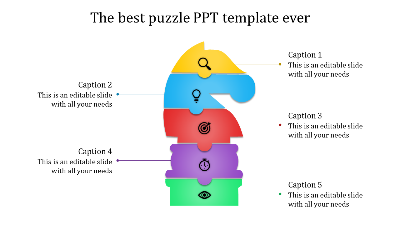 A Five Noded Puzzle PPT and Google Slides template