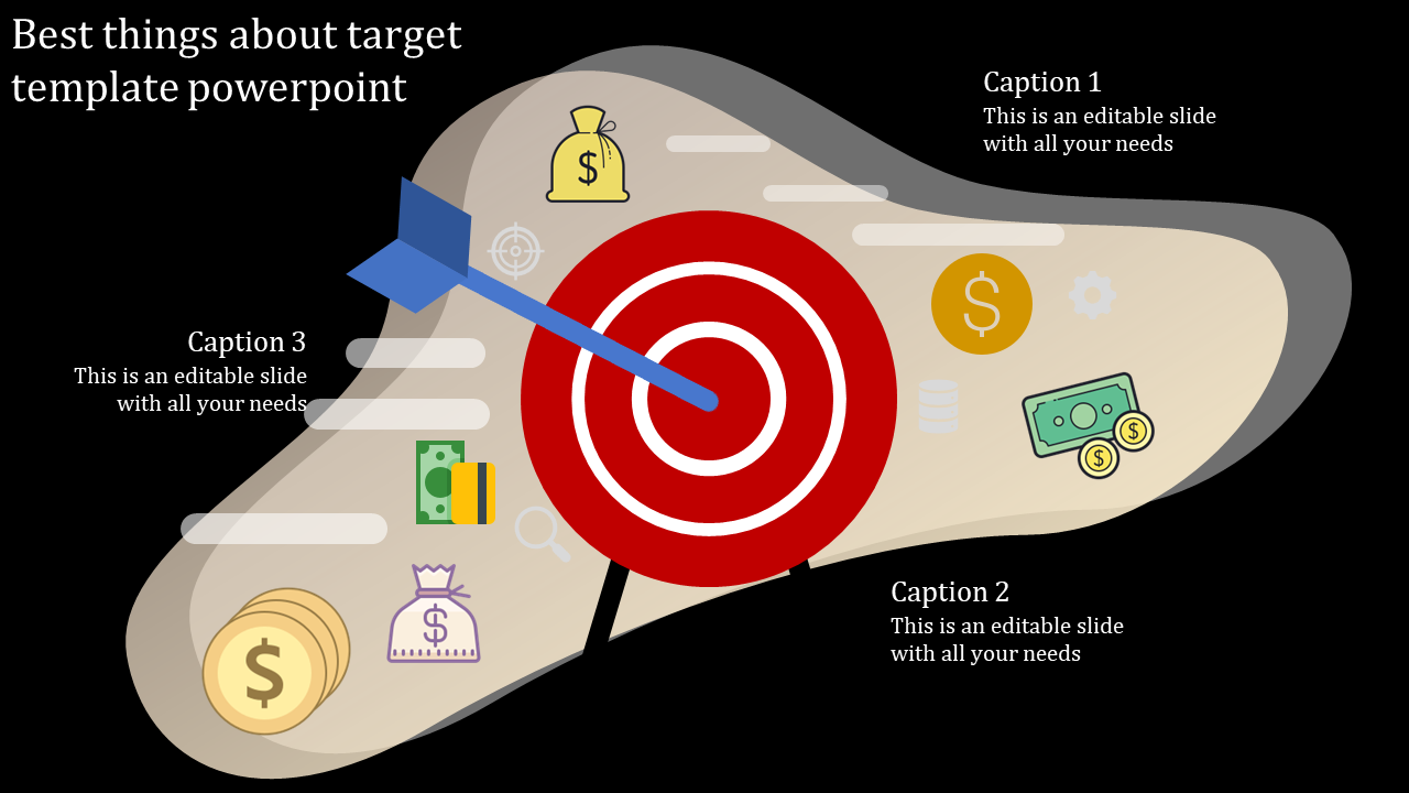 Awesome Target Template PowerPoint for Business Objectives