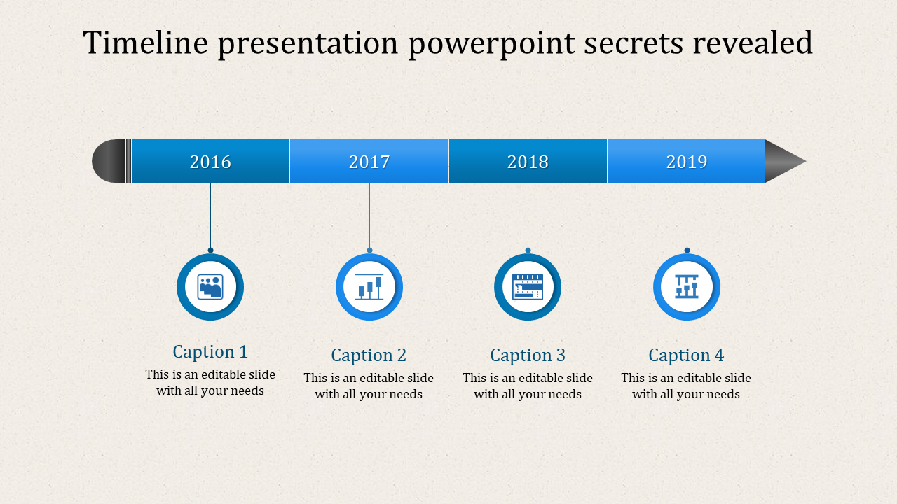 Timeline Presentation PowerPoint Template on Pencil Model