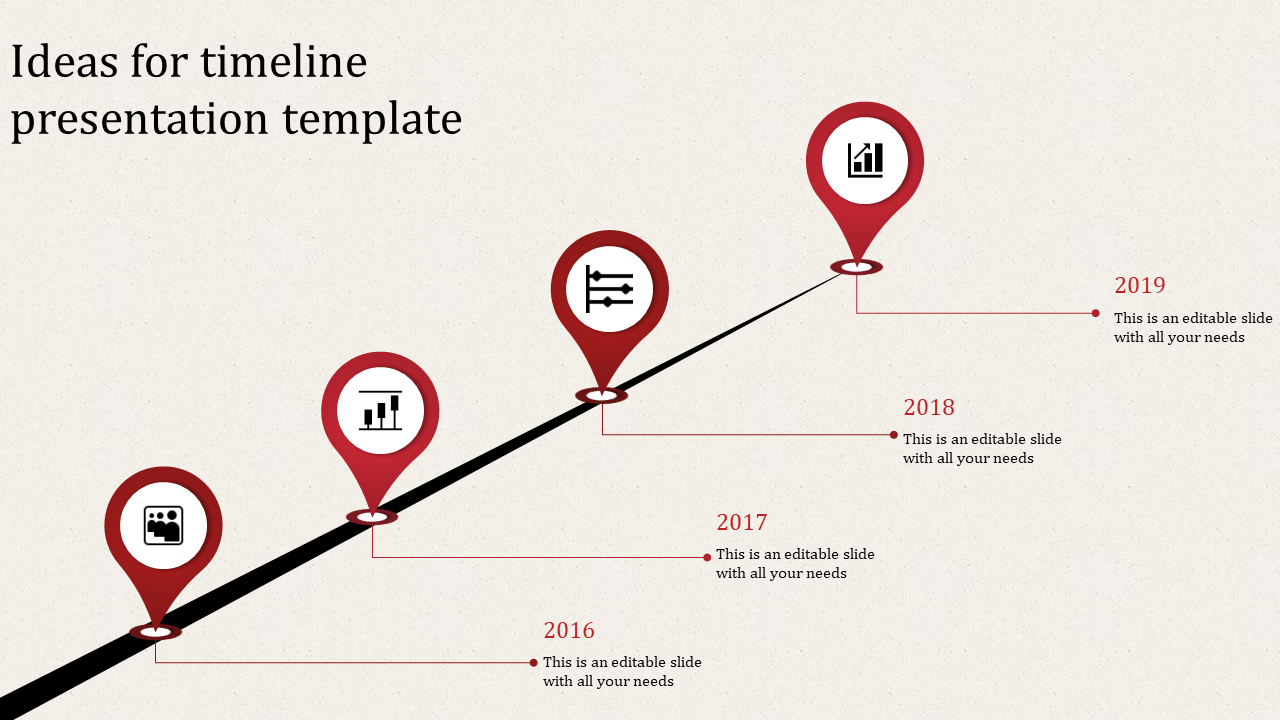 Four Noded Timeline PPT Template and Google Slides Themes