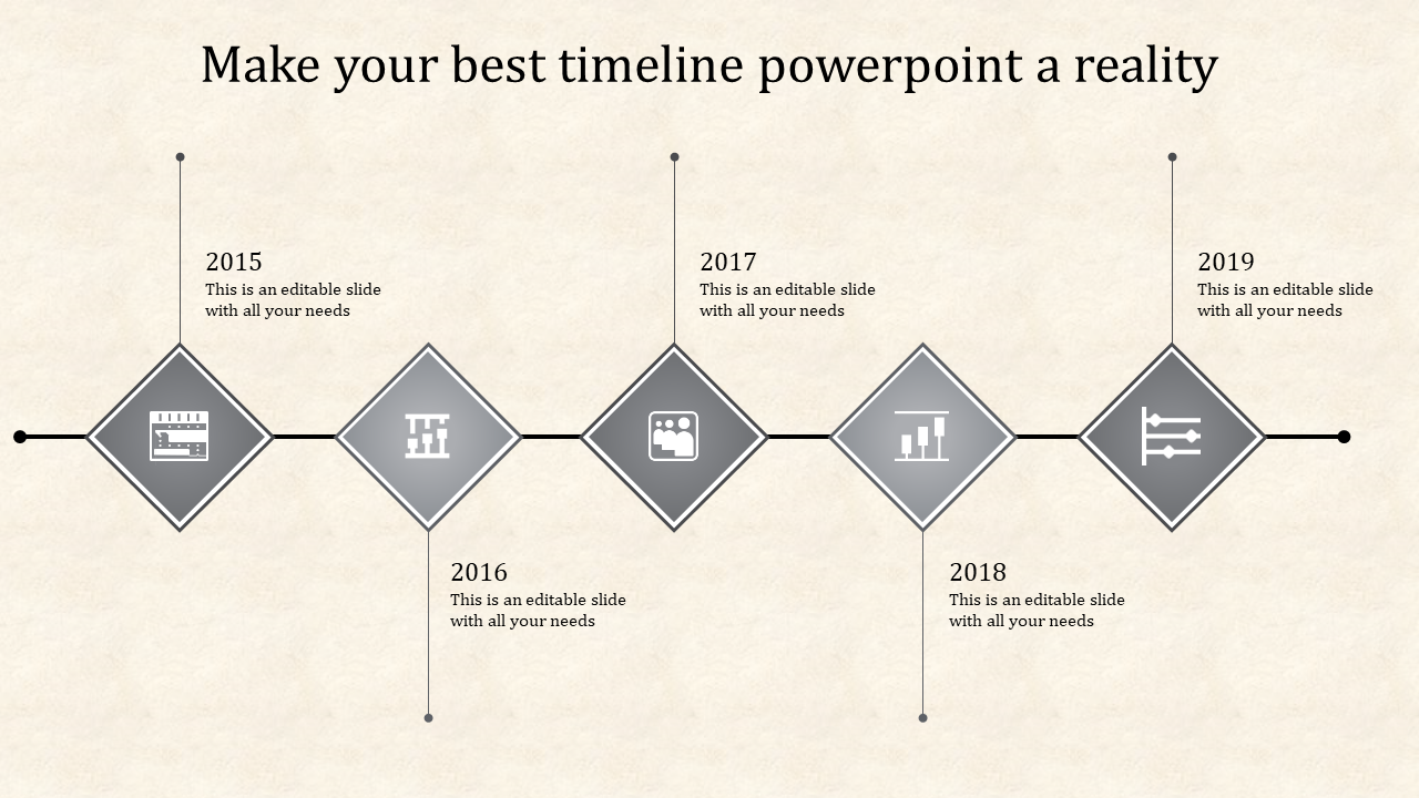 Best Timeline PowerPoint And Google Slides With Grey Color