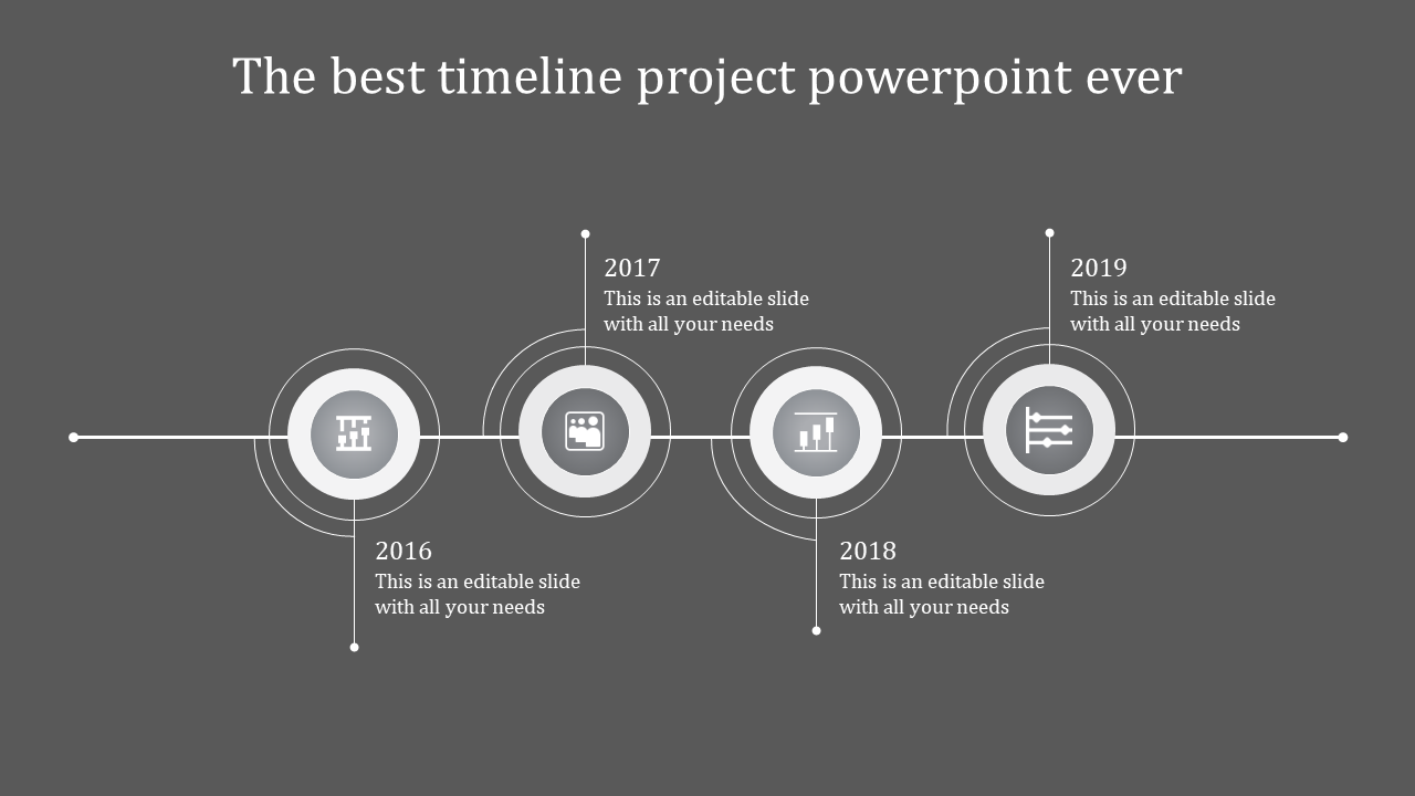 Editable PowerPoint With Timeline In Grey Color Slide