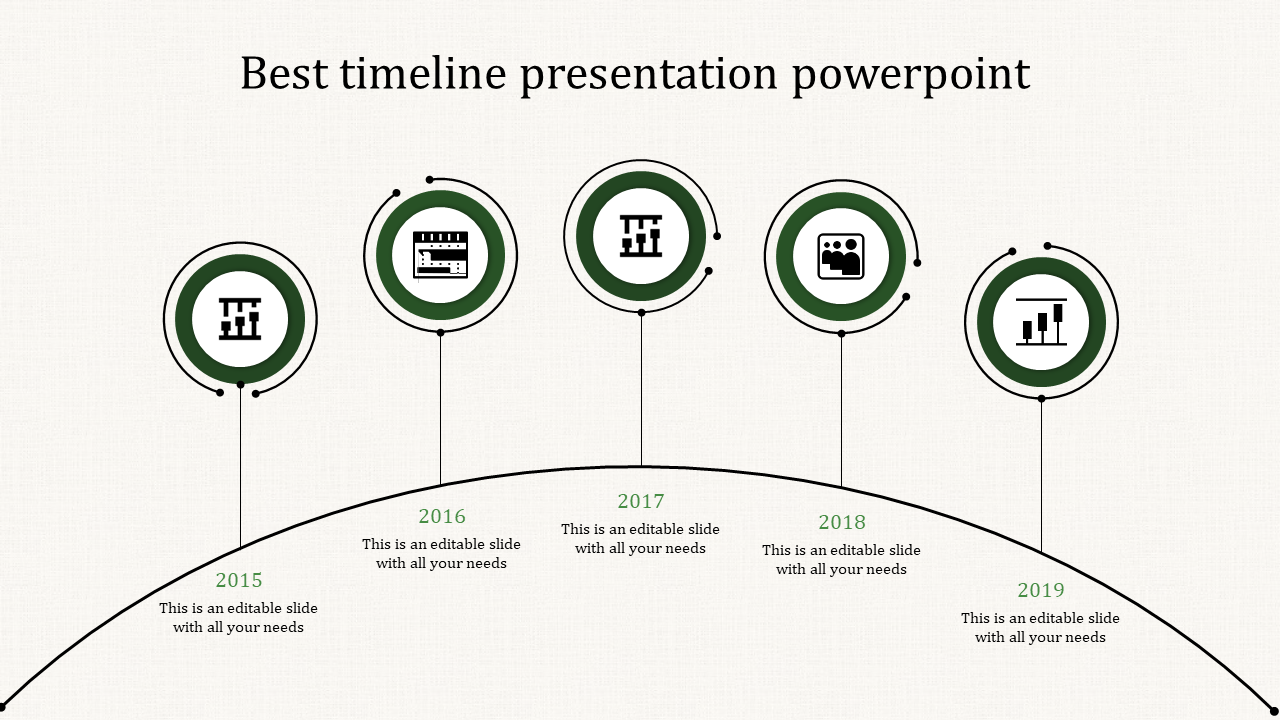 Get Our Predesigned Timeline PowerPoint Template Slide