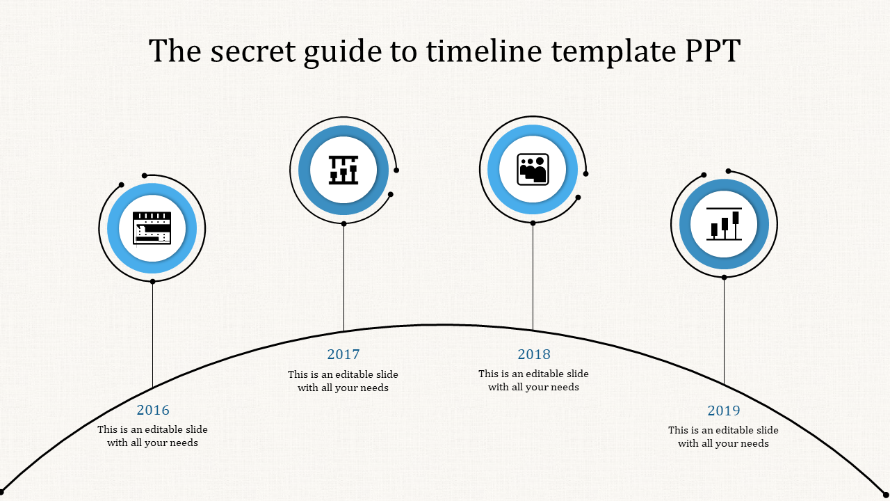 Effective Timeline PowerPoint Template With Circle Model