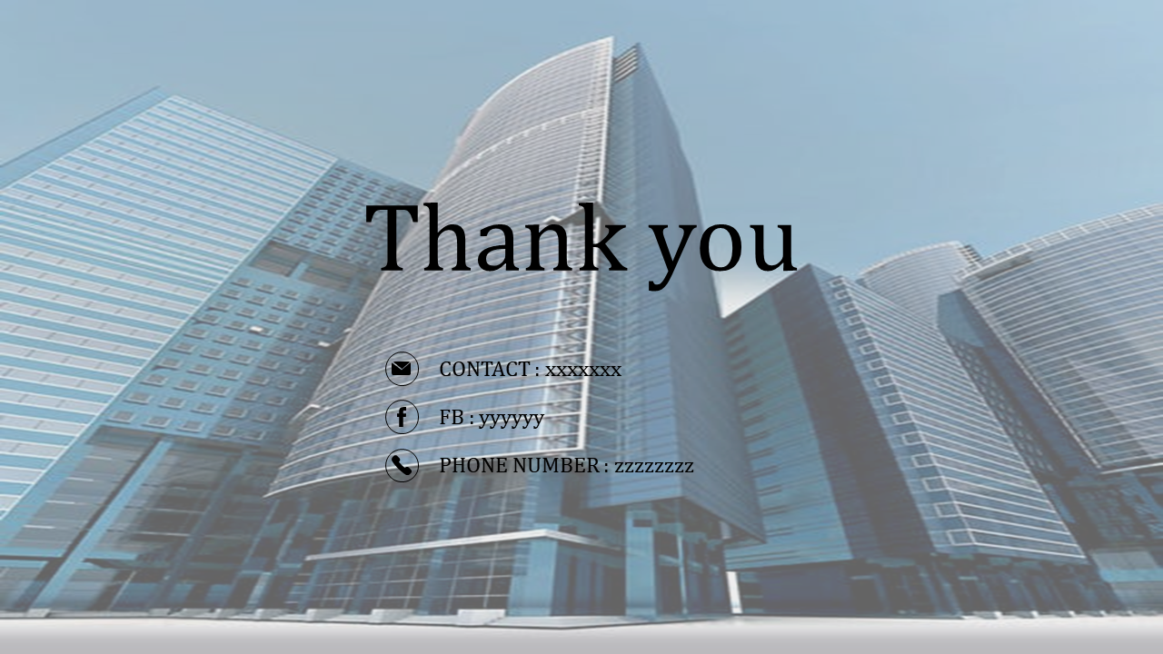 A one node Thank you PowerPoint Template slide Design