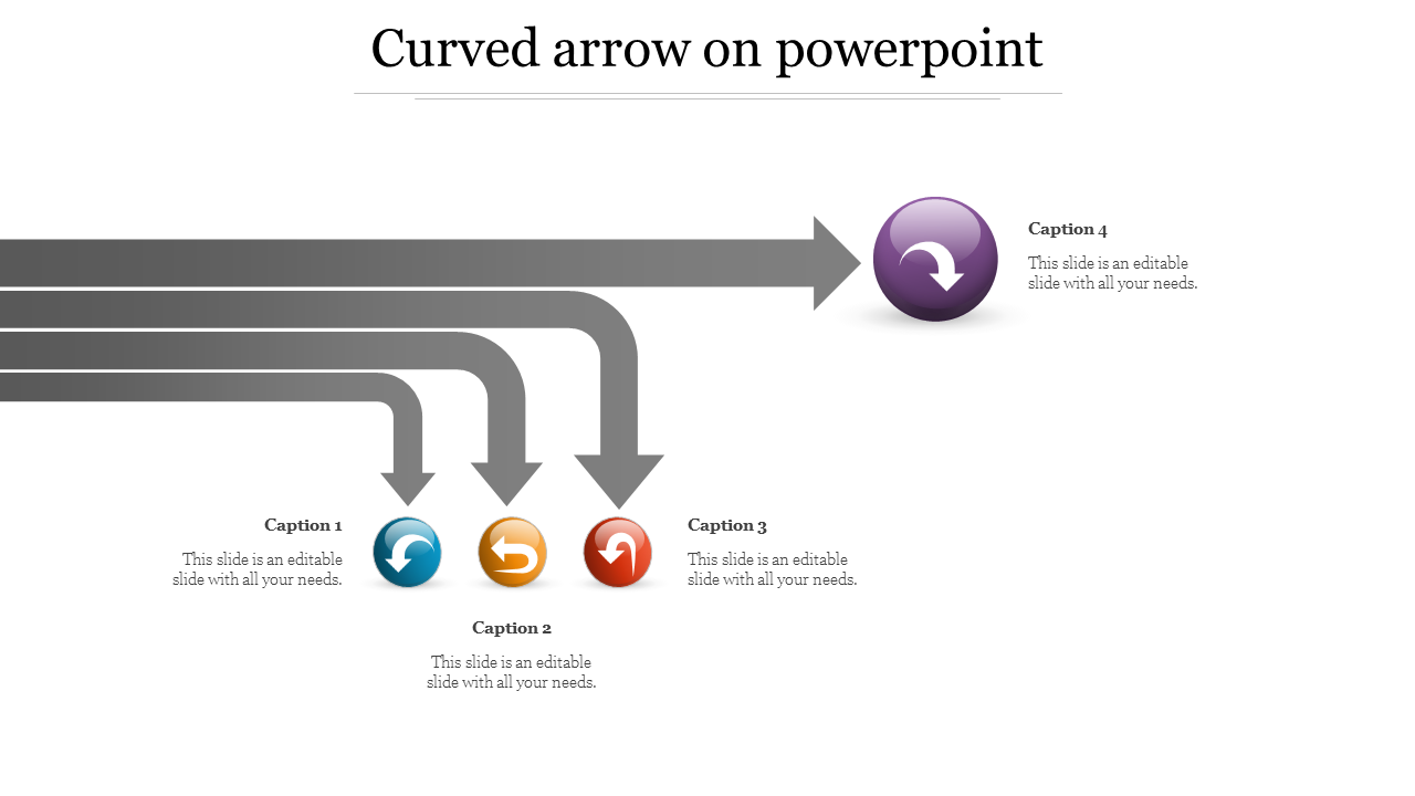 Curved Arrow on  PowerPoint Template and Google Slides Themes