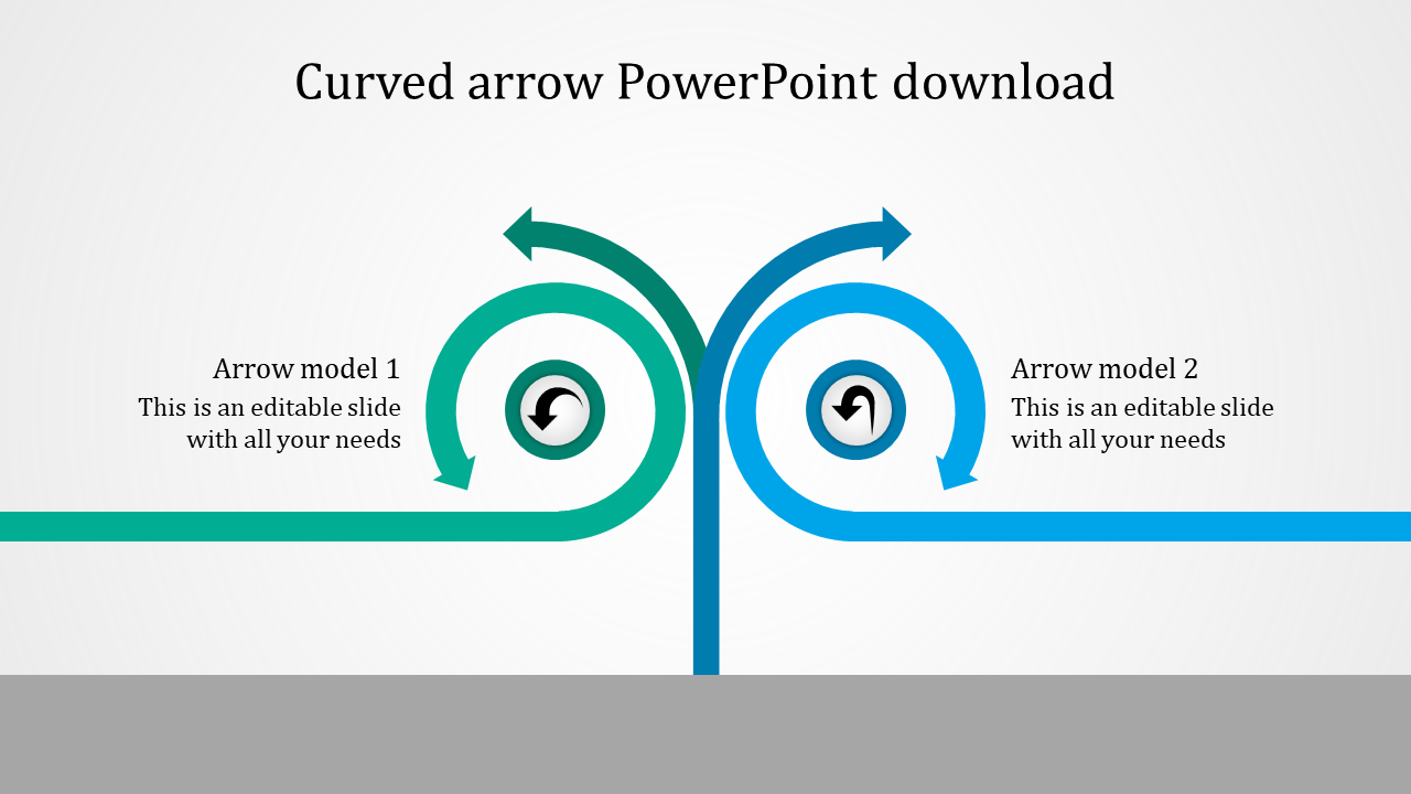 A Two Noded Curved Arrow PowerPoint Download Presentation