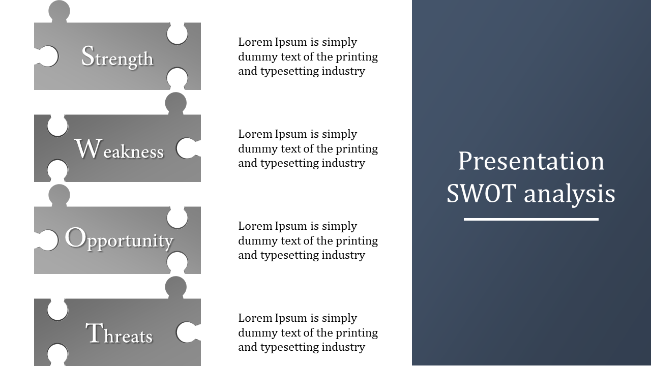 Business-Focused Blue SWOT Presentation Template